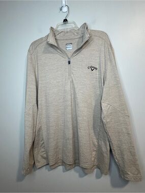 Callaway Men's Beige Quarter-Zip Performance Pullover